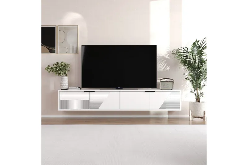 Kulwant TV-bænk 180 cm - Hvid - Møbler - TV borde & mediemøbler - TV-borde