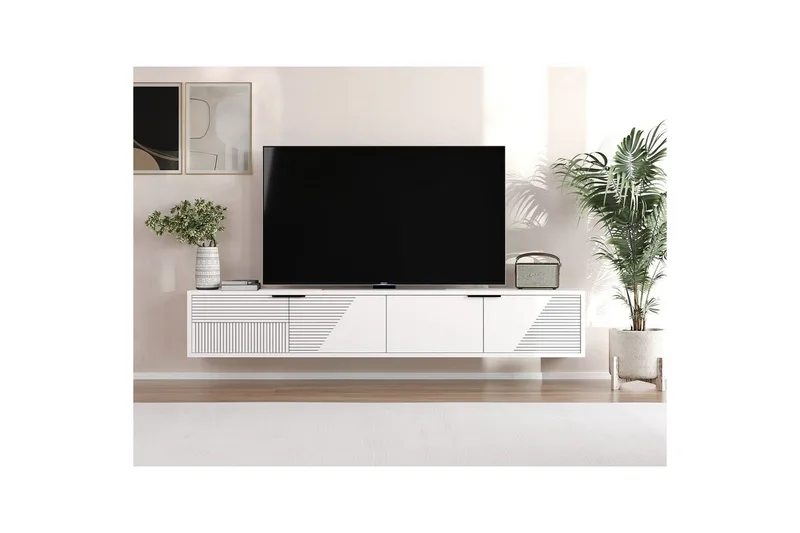 Kulwant TV-bænk 180 cm - Hvid - Møbler - TV borde & mediemøbler - TV-borde