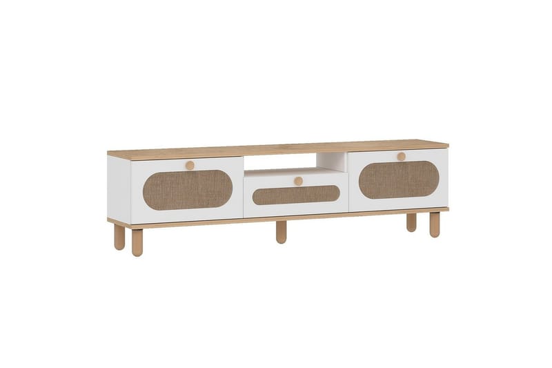 Kumail TV-bænk 150 cm - Eg/Hvid - Møbler - TV borde & mediemøbler - TV-borde
