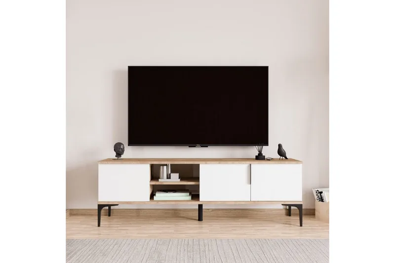 Kunar TV-bænk 180 cm - Hvid - Møbler - TV borde & mediemøbler - TV-borde