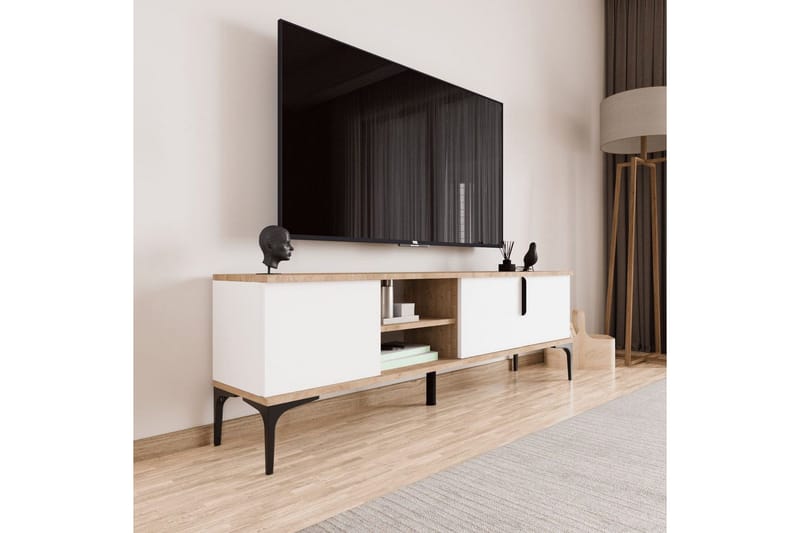 Kunar TV-bænk 180 cm - Hvid - Møbler - TV borde & mediemøbler - TV-borde