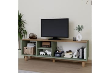 Kuniyoshi Gulvstående Tv-bord 160 cm med Opbevaring i Malet Træ - Grøn - Møbler - TV borde & mediemøbler - TV-borde