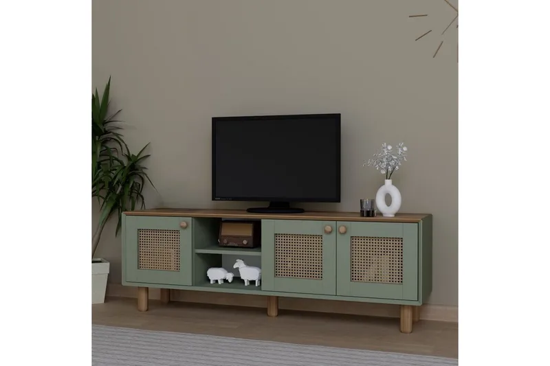 Kuniyoshi TV-bænk 160 cm - Grøn - Møbler - TV borde & mediemøbler - TV-borde