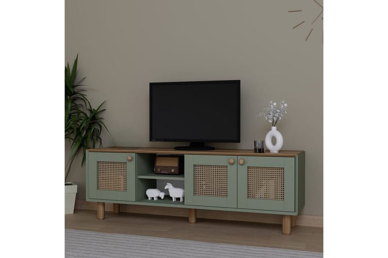 Kuniyoshi TV-bænk 160 cm - Grøn - Møbler - TV borde & mediemøbler - TV-borde