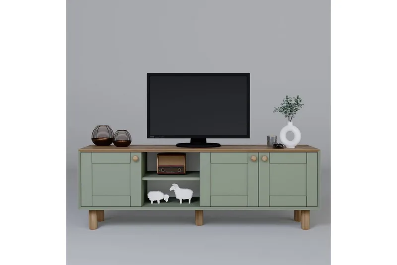 Kuniyoshi TV-bænk 160 cm - Grøn - Møbler - TV borde & mediemøbler - TV-borde
