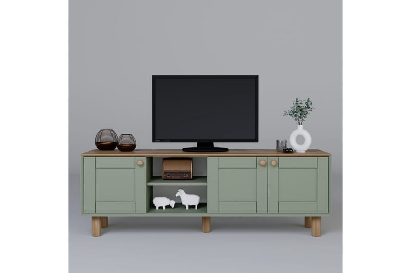 Kuniyoshi TV-bænk 160 cm - Grøn - Møbler - TV borde & mediemøbler - TV-borde