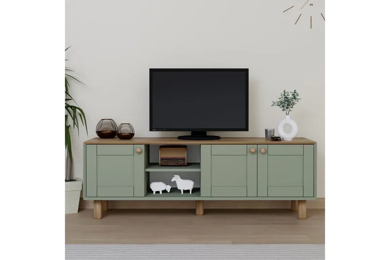Kuniyoshi TV-bænk 160 cm - Grøn - Møbler - TV borde & mediemøbler - TV-borde