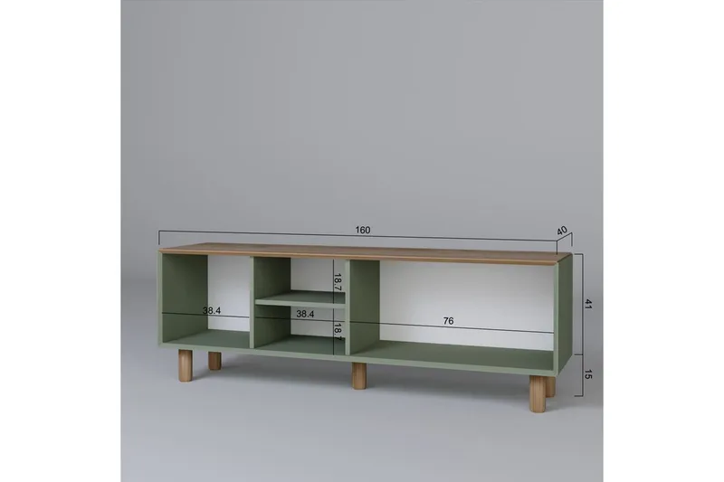 Kuniyoshi TV-bænk 160 cm - Grøn - Møbler - TV borde & mediemøbler - TV-borde