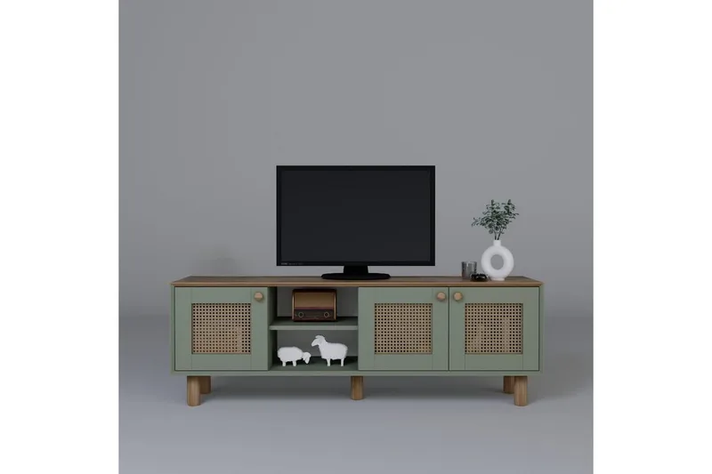 Kuniyoshi TV-bænk 160 cm - Grøn - Møbler - TV borde & mediemøbler - TV-borde