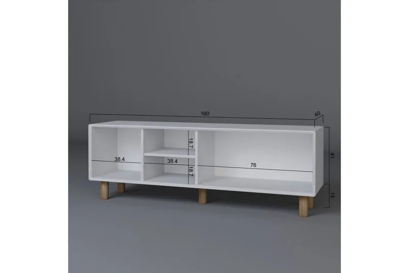 Kuniyoshi TV-bænk 160 cm - Hvid - Møbler - TV borde & mediemøbler - TV-borde