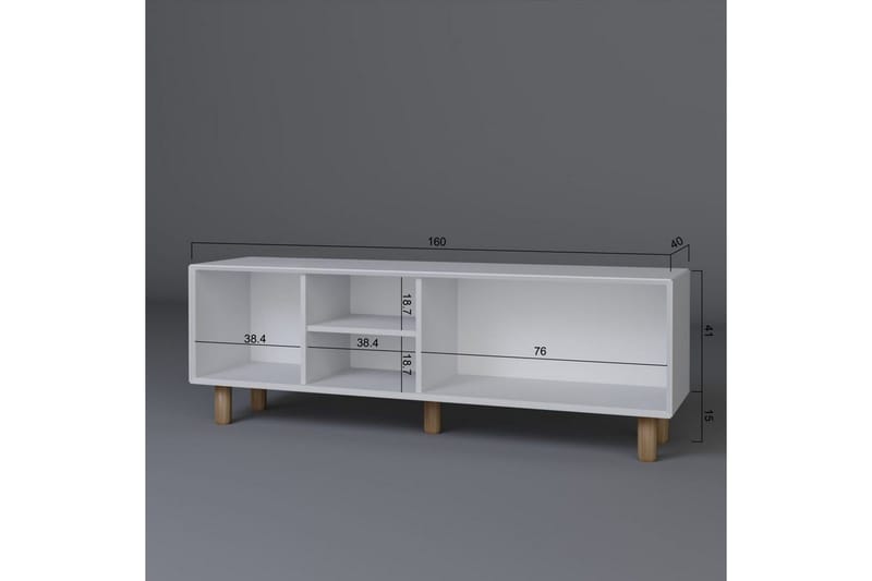 Kuniyoshi TV-bænk 160 cm - Hvid - Møbler - TV borde & mediemøbler - TV-borde