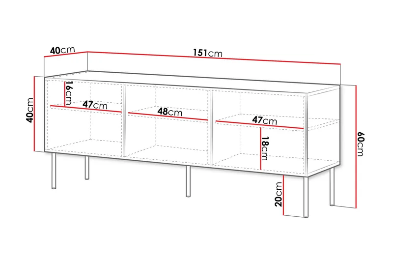 Laholm Tv-bænk 151 cm - Hvid - Møbler - TV borde & mediemøbler - TV-borde