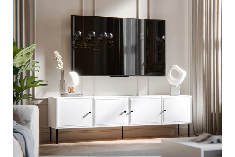 Laholm Tv-bord 201 cm - Hvid - Møbler - TV borde & mediemøbler - TV-borde