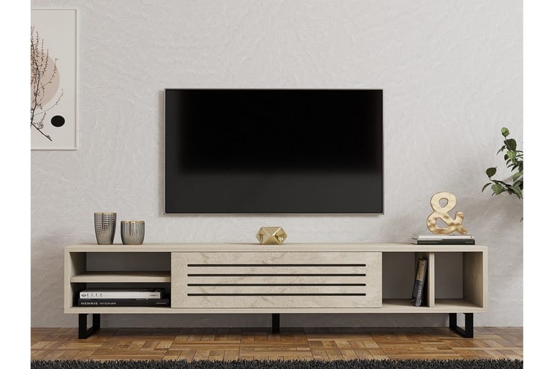 Lamal Tv-bænk 160 cm - Beige - Møbler - TV borde & mediemøbler - TV-borde