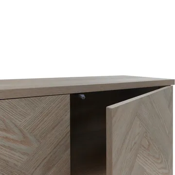 Lav skænk Loft24 Charlene Naturfarvet sildebensmønster/natureg - Natur-eg i sildebensmønster / natur-eg - Møbler - TV borde & mediemøbler - TV-borde