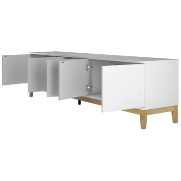 Lav skænk Loft24 Pelle Hvid/Wotan-eg - Hvid/Wotan-eg - Møbler - TV borde & mediemøbler - TV-borde