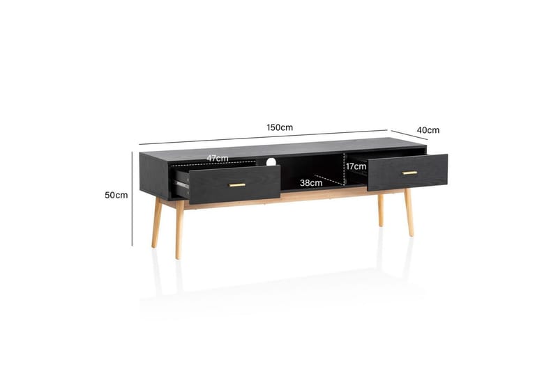 Lavbord Wohnling Eg Foliebelagt 2 Skuffer Moderne med Opbevaring Moderne - Møbler - TV borde & mediemøbler - TV-skab