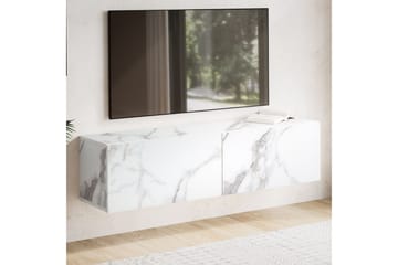 Lavbord Wohnling Folieret ophæng med klapdør Moderne Marmor, Hvid, 120 cm - Marmor, Hvid, 120 cm - Møbler - TV borde & mediemøbler - TV-reol
