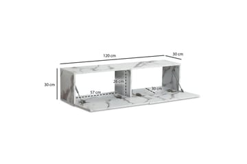 Lavbord Wohnling Folieret ophæng med klapdør Moderne Marmor, Hvid, 120 cm - Marmor, Hvid, 120 cm - Møbler - TV borde & mediemøbler - TV-reol