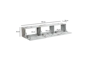 Lavbord Wohnling Folieret ophæng med klapdør Moderne Marmor, Hvid, 160 cm - Marmor, Hvid, 160 cm - Møbler - TV borde & mediemøbler - TV-reol