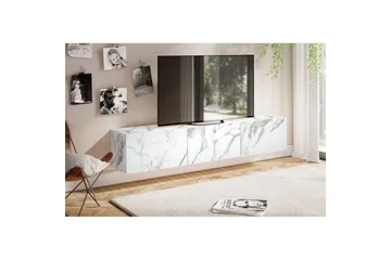 Lavbord Wohnling Folieret ophæng med klapdør Moderne Marmor, Hvid, 160 cm - Marmor, Hvid, 160 cm - Møbler - TV borde & mediemøbler - TV-reol