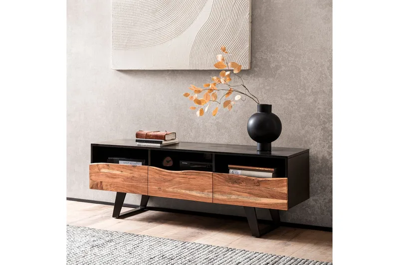 Lavbord Wohnling Massivt træ med 2 døre 1 skuffe træ kant landstil - Møbler - TV borde & mediemøbler - TV-skab