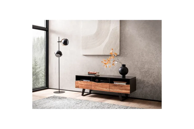 Lavbord Wohnling Massivt træ med 2 døre 1 skuffe træ kant landstil - Møbler - TV borde & mediemøbler - TV-skab