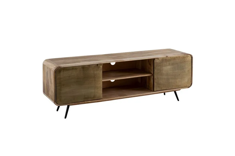 Lavbord Wohnling Massivt træ med 2 metal døre opbevaringsbakker industriel, undefined