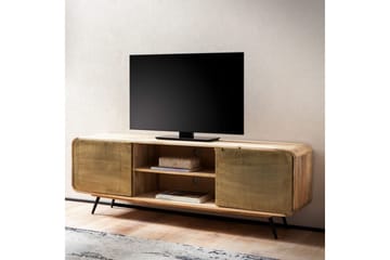Lavbord Wohnling Massivt træ med 2 metal døre opbevaringsbakker industriel - Møbler - TV borde & mediemøbler - TV-borde