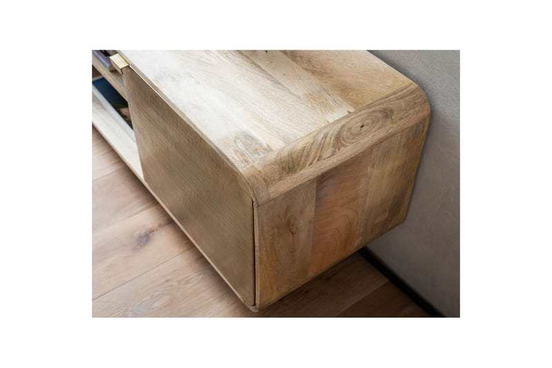 Lavbord Wohnling Massivt træ med 2 metal døre opbevaringsbakker industriel - Møbler - TV borde & mediemøbler - TV-skab