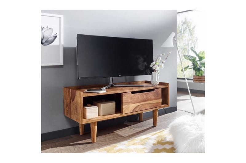 Lavbord Wohnling Massivt træ med opbevaring 1 dør træben landstil - Møbler - TV borde & mediemøbler - TV-borde