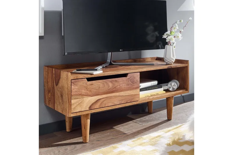 Lavbord Wohnling Massivt træ med opbevaring 1 dør træben landstil - Møbler - TV borde & mediemøbler - TV-borde