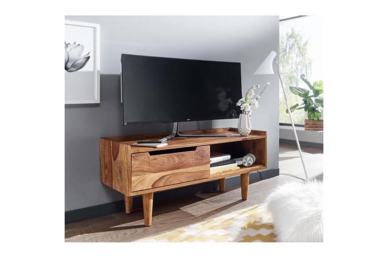 Lavbord Wohnling Massivt træ med opbevaring 1 dør træben landstil - Møbler - TV borde & mediemøbler - TV-borde