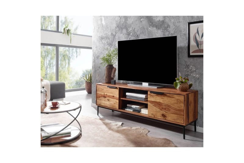 Lavbord Wohnling Massivt træ med opbevaring 2 døre landstil - Møbler - TV borde & mediemøbler - TV-borde