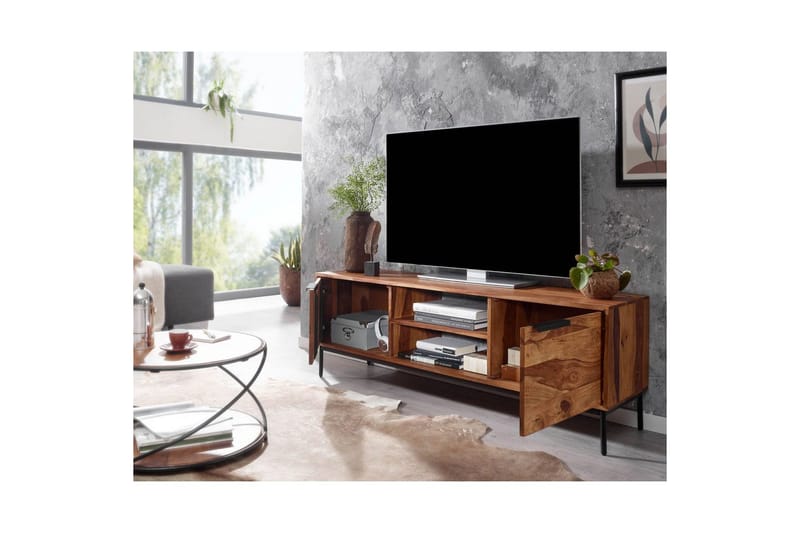 Lavbord Wohnling Massivt træ med opbevaring 2 døre landstil - Møbler - TV borde & mediemøbler - TV-borde