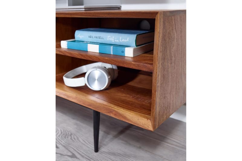 Lavbord Wohnling Massivt træ med opbevaring 2 døre tryk for at åbne landstil - Møbler - TV borde & mediemøbler - TV-borde