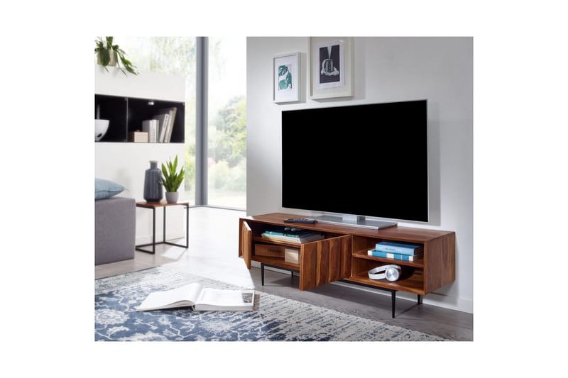 Lavbord Wohnling Massivt træ med opbevaring 2 døre tryk for at åbne landstil - Møbler - TV borde & mediemøbler - TV-borde