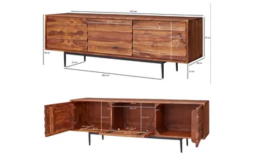 Lavbord Wohnling Massivt træ med opbevaring 3 døre landstil - Møbler - TV borde & mediemøbler - TV-borde