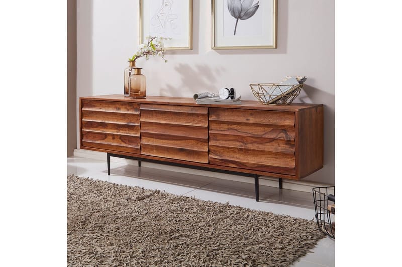 Lavbord Wohnling Massivt træ med opbevaring 3 døre landstil - Møbler - TV borde & mediemøbler - TV-skab