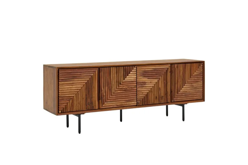 Lavbord Wohnling Massivt træ med opbevaring 4 dørs tryk for at åbne landstil, undefined