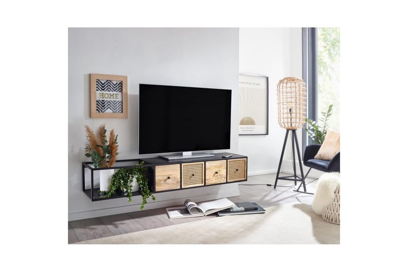 Lavbord Wohnling Metalhængende med 3 massive træskuffer Industriel - Møbler - TV borde & mediemøbler - Mediestativ & vægbeslag