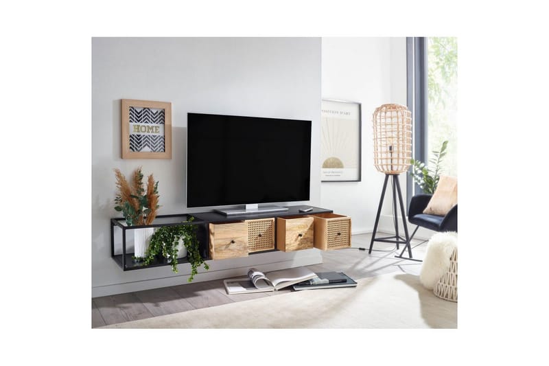 Lavbord Wohnling Metalhængende med 3 massive træskuffer Industriel - Møbler - TV borde & mediemøbler - Mediestativ & vægbeslag