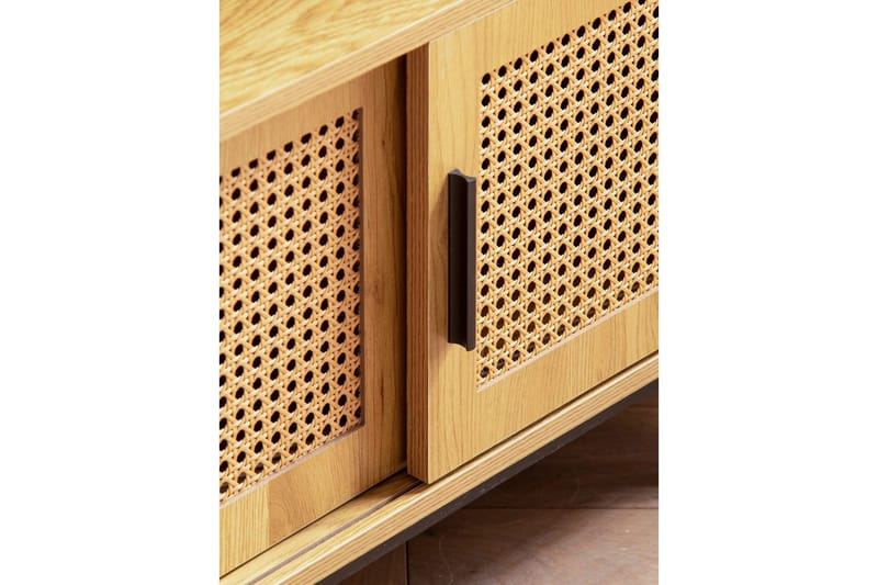 Lavbord Wohnling Spånplade folieret med 2 skydedøre, wienerflet, moderne stil Eg - Eg - Møbler - TV borde & mediemøbler - Mediestativ & vægbeslag