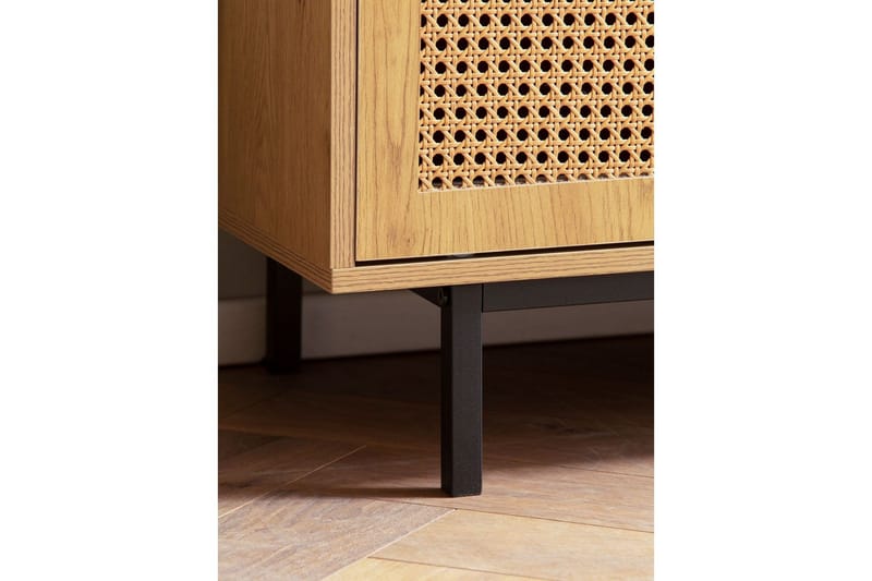 Lavbord Wohnling Spånplade folieret med 2 skydedøre, wienerflet, moderne stil Eg - Eg - Møbler - TV borde & mediemøbler - Mediestativ & vægbeslag