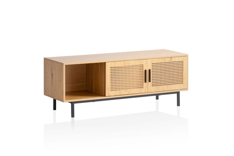 Lavbord Wohnling Spånplade folieret med 2 skydedøre, wienerflet, moderne stil Eg - Eg - Møbler - TV borde & mediemøbler - Mediestativ & vægbeslag