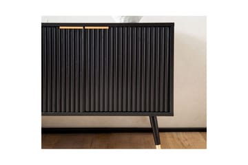 Lavbord Wohnling Spånplade Sort Belagt med 2 Døre Moderne Eg med Metalben - Møbler - TV borde & mediemøbler - TV-borde