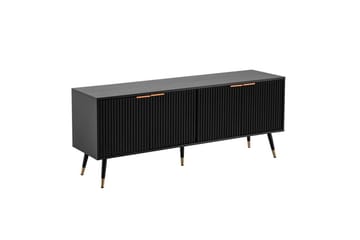 Lavbord Wohnling Spånplade Sort Belagt med 2 Døre Moderne Eg med Metalben - Møbler - TV borde & mediemøbler - TV-borde