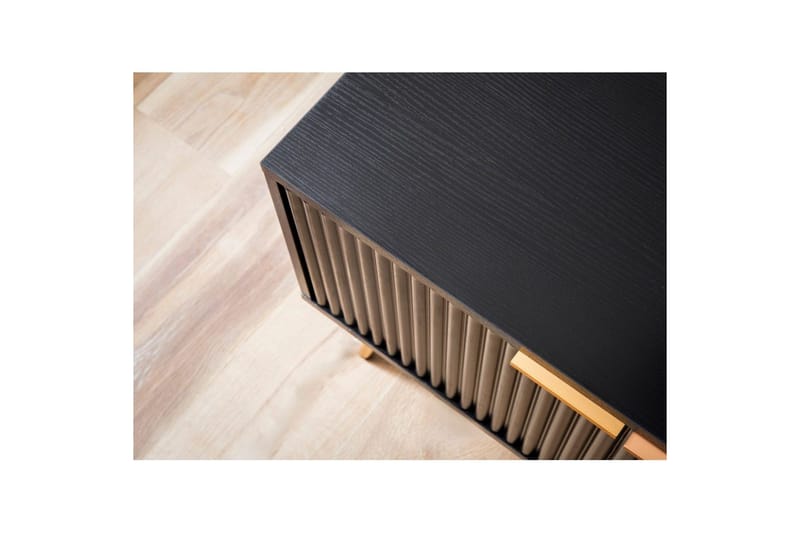 Lavbord Wohnling Spånplade Sort Belagt med 2 Døre Opbevaringsbakke Moderne - Møbler - TV borde & mediemøbler - TV-borde