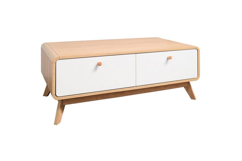Lavskab Cassie 100x51x40 cm, Eg/Hvid - 100x51x40 cm, Eg/Hvid - Møbler - TV borde & mediemøbler - TV-borde