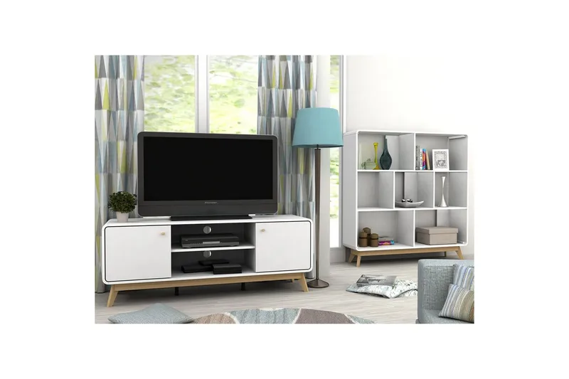 Lavskab Cassie 140x39x53 cm, Hvid/Hvid - 140x39x53 cm, Hvid/Hvid - Møbler - TV borde & mediemøbler - TV-borde